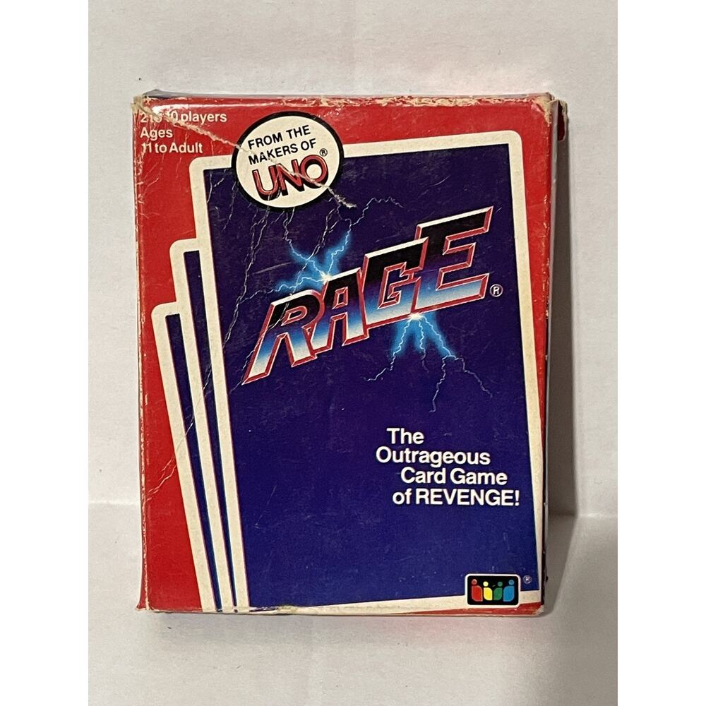 Vintage 1983 Uno Rage Game Factory Sealed Cards with Original Box